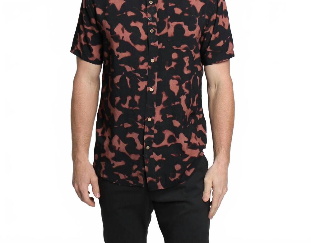 NEW IMPERIAL MOTION vacay short sleeve woven shirt in tortoise shell